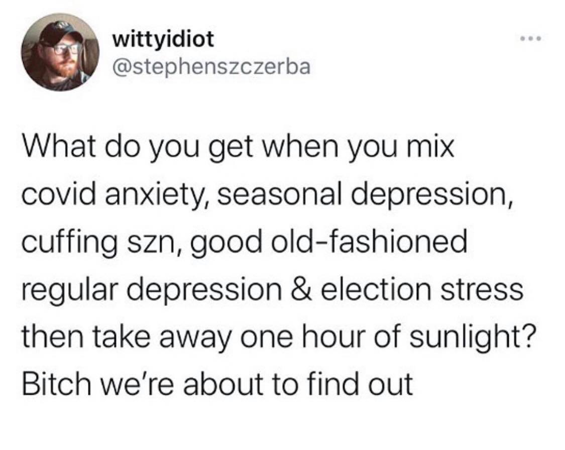 The meme is a humorous response to a question about what to do when multiple negative emotions or situations are combined. The text reads: "What do you get when you mix...". The rest of the text is a humorous and sarcastic list of various negative emotions or situations, followed by a question about what happens when these are combined.